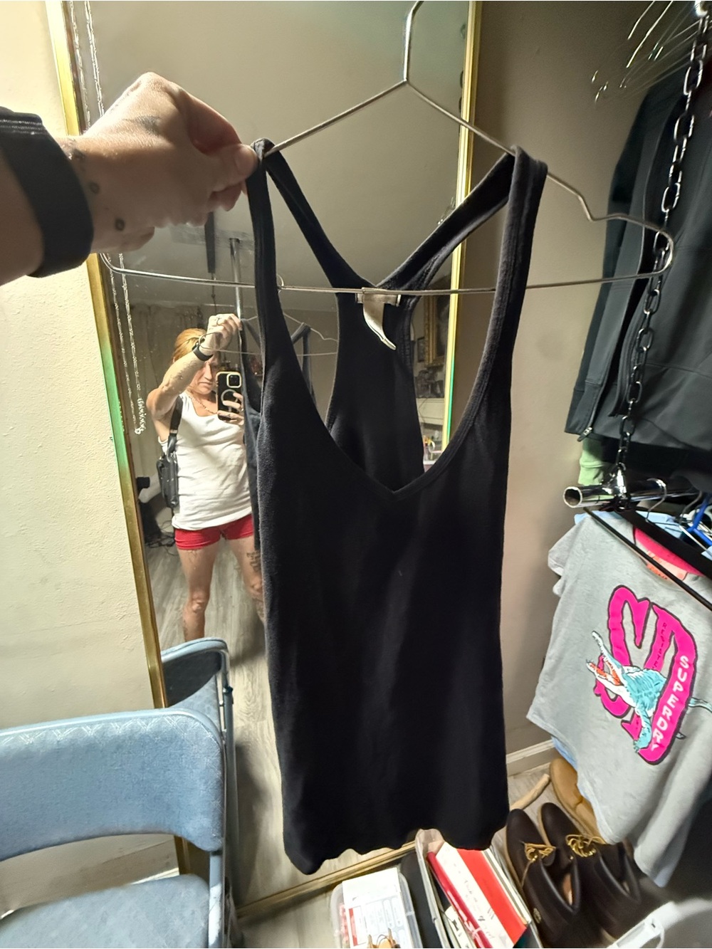 Chico's Black V-Neck Racerback Tank